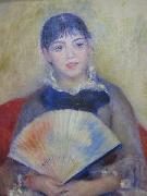 Pierre-Auguste Renoir Young Women with a Fan oil on canvas